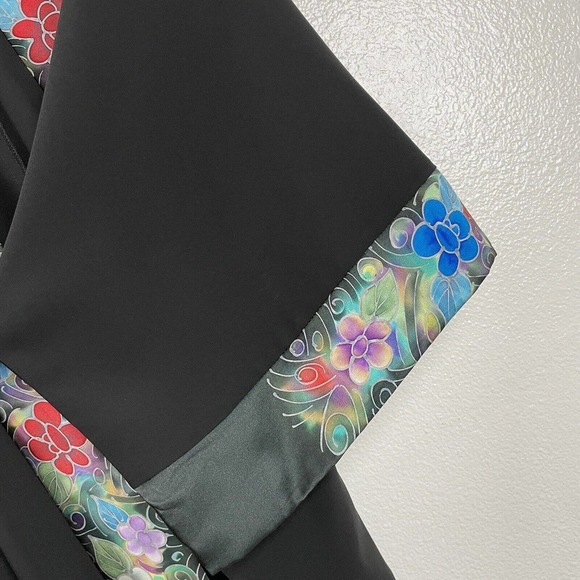Invisible World Alaska Womens Kimono Jacket Hand Painted Silk Polyester Large - Picture 7 of 14